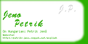jeno petrik business card